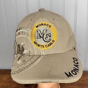 Monte Carlo Monaco Adjustable Casino Tan Baseball Trucker Hat Cap